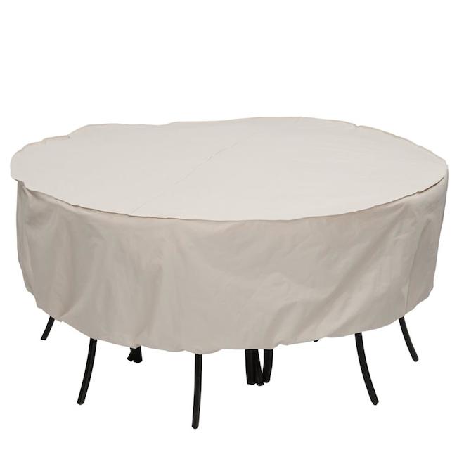 Patio Round Dining Set Cover 80" x 30" Tan 696964 RONA