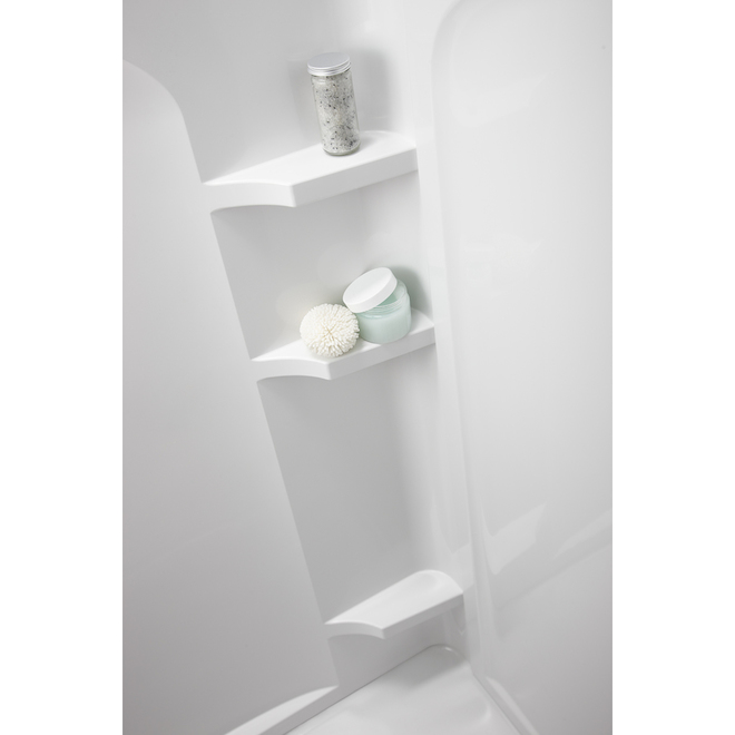 Sterling Ensemble 36in x 72 1/2in White Vikrell Shower Wall Side