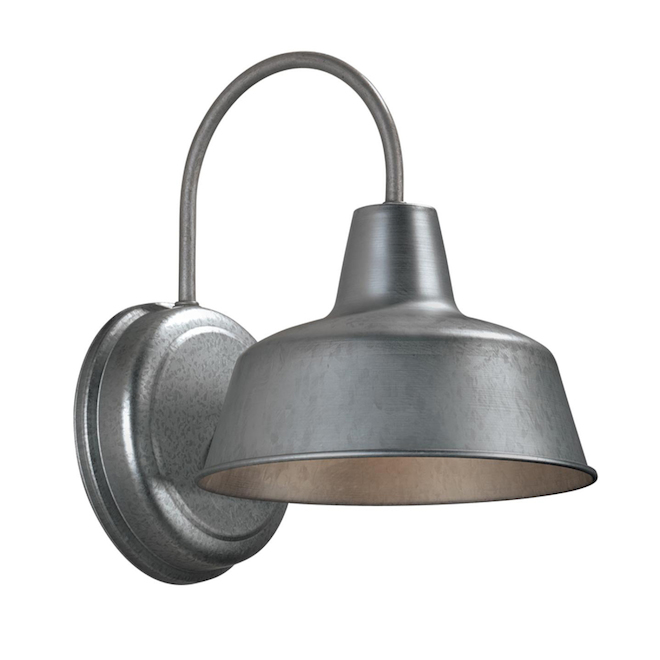 HARBOR BREEZE Portfolio Ellicott 10.75in, 1Light Galvanized Grey Wall Sconce FS13012520 RONA
