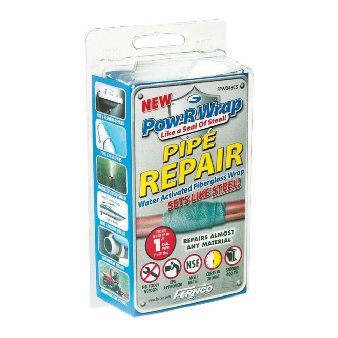 Fernco PowRWrap 2in x 48in Pipe Repair WaterActivated Fiberglass