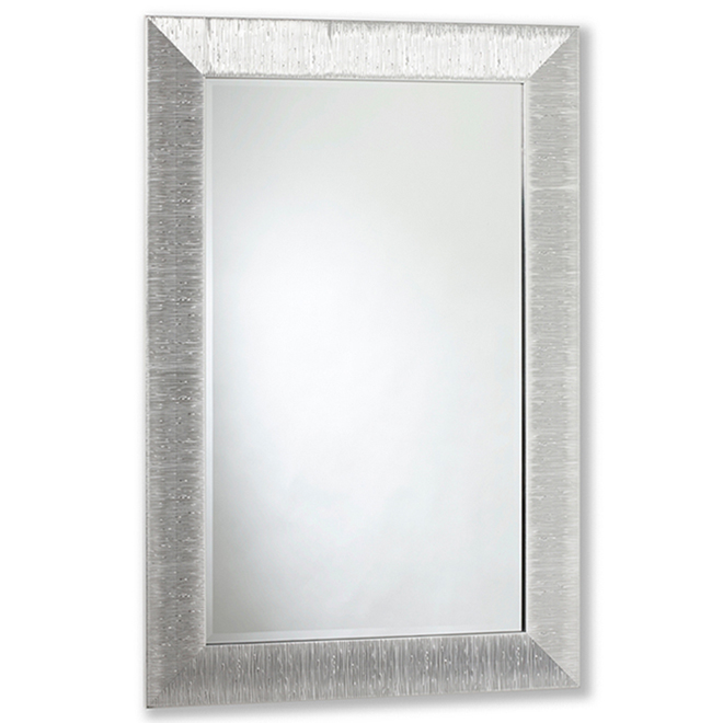 Vanilla Moulding Contemporary Mirror 29in x 41in Textured Chrome