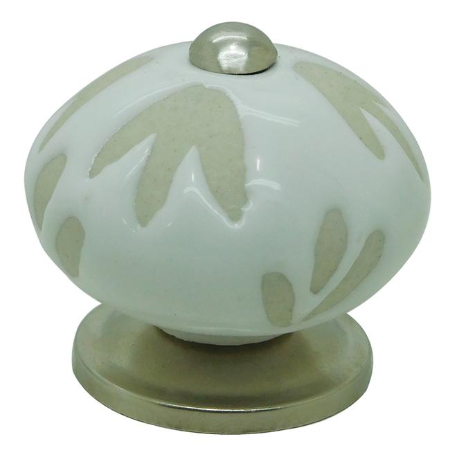 Style Selections White Round Ceramic Knob 4Pack JJDE9829