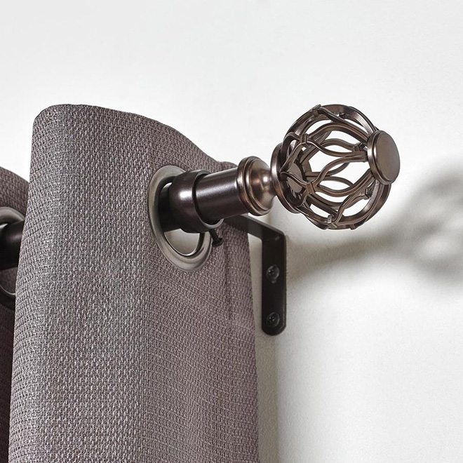 ALLEN + ROTH Steel Curved Curtain Rod 72"144" Bronze 244717237L