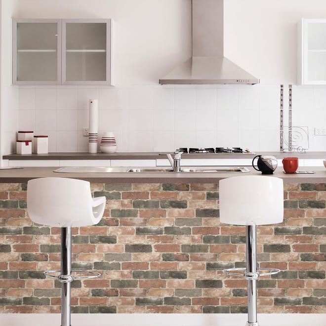 NuWallpaper Newport Reclaimed Brick Peel and Stick Wallpaper NU2064 RONA