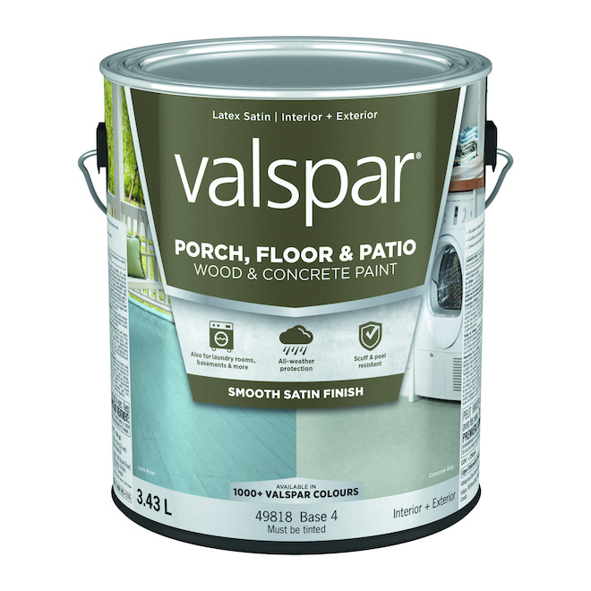 Valspar 3.43L Base 4 Satin Finish Acrylic Floor and Porch Paint RONA