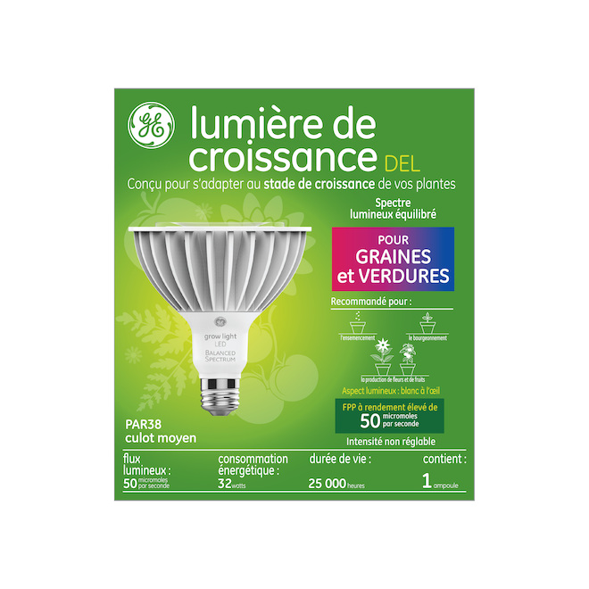 GE LED Grow Light PAR 38 32 W 93120236 RONA