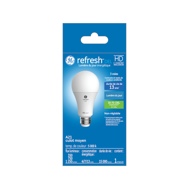 GE Refresh HD Daylight 3070100W 3way Replacement LED Light Bulbs