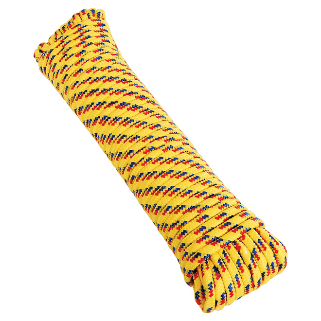 BENMOR Diamond Braided Polypropylene Rope 3/8" x 100' Assorted