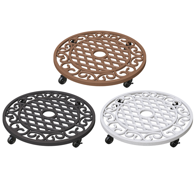 PANACEA 4Caster Plant Stand 17" x 17" x 3" Iron Assorted 84726