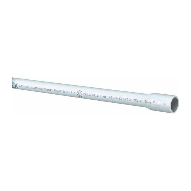 Kraloy Rigid Electrical Conduit in Grey PVC 1in x 10ft 032910 RONA