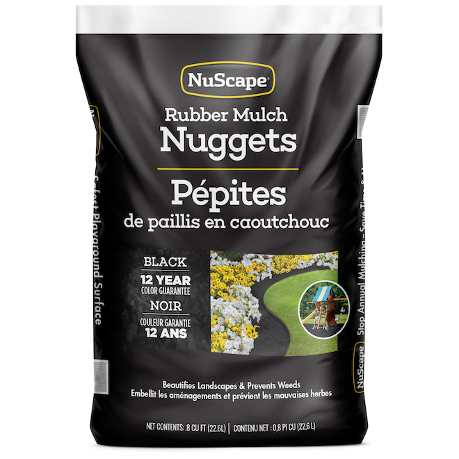 NuScape Mulch Rubber Nuggets 22.6L Black CNS8BK RONA