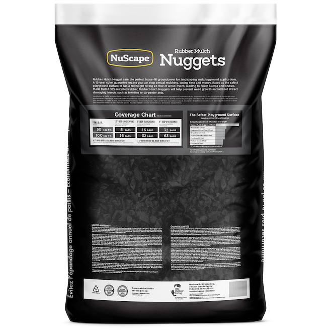 NuScape Mulch Rubber Nuggets 22.6L Black CNS8BK RONA