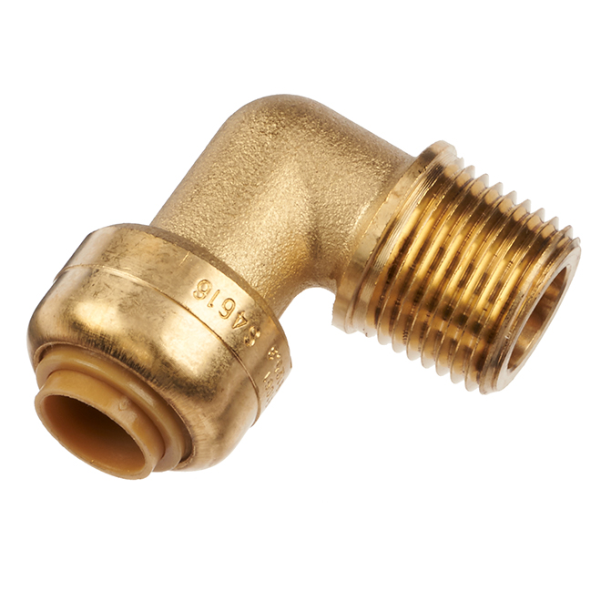 Sharkbite Push Dishwasher Elbow Brass Male Outlet 1/4in dia x 3/