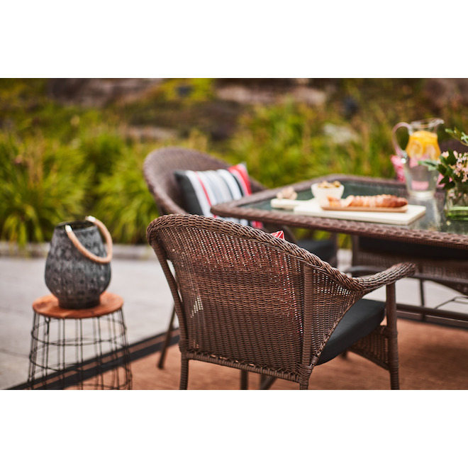 Bazik Spruce Hills Brown Wicker Stackable Patio Chair LGH820301A RONA