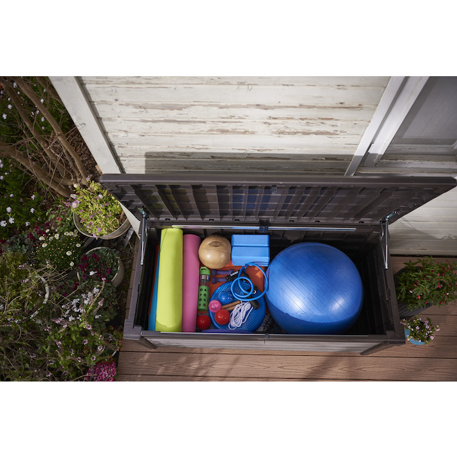 Keter Brushwood 454L Anthracite Grey Plastic Deck Box 243530 RONA