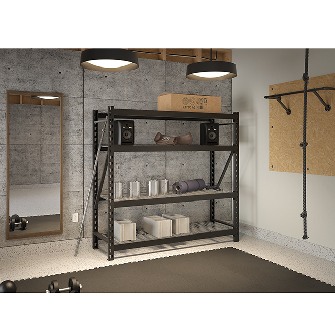Edsal 77 W x 72 H x 24in D 4Tier Black Steel Freestanding Shelving