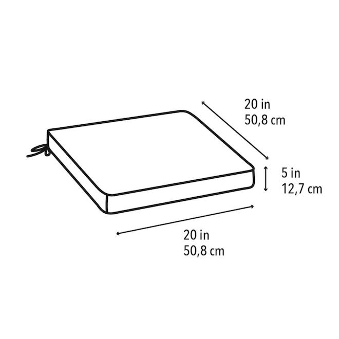 Style Selections Southwest Patio Seat Cushion 20in x 20in Tan