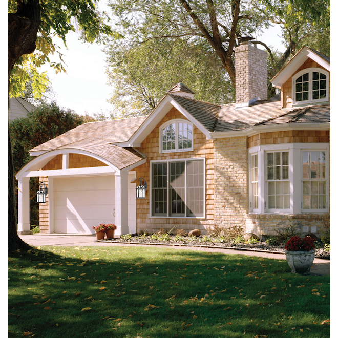 HARBOR BREEZE Uberhaus Outdoor Wall Lantern Classic Finish Flat Black 8