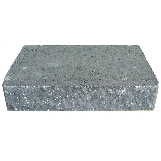 Basalite Valley Stone Retaining Wall Block Ebony Concrete 8in H