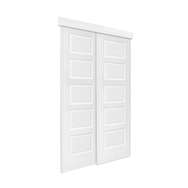 Concept SGA 60in x 80in White Hollow Core 5Panel Square Sliding Closet Interior Door