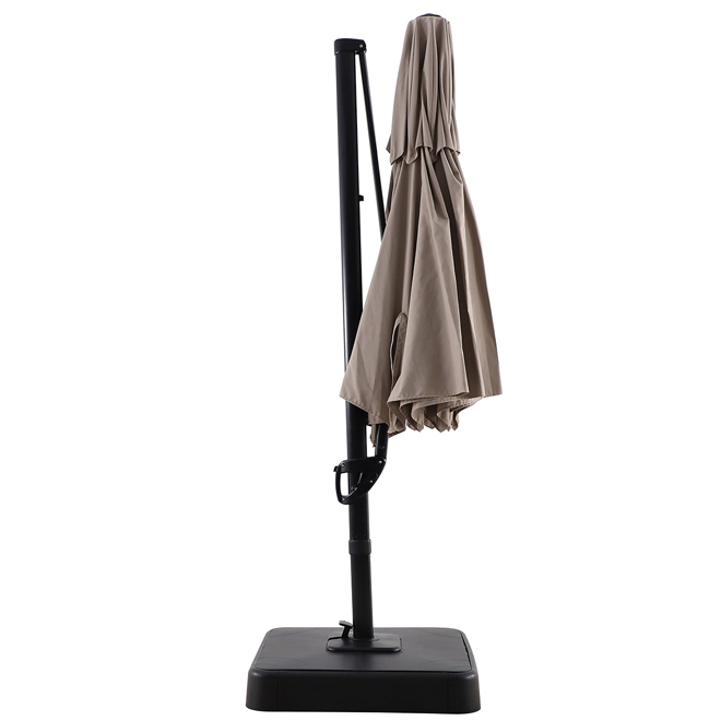allen + roth 10ft Dark Grey Offset Patio Umbrella with Crank Mechanism