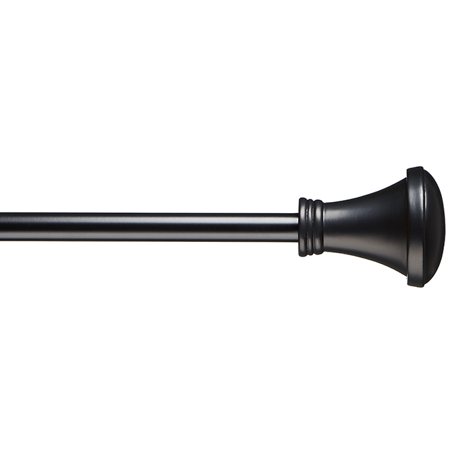 Kenney Decorative Curtain Rod Black Metal 36in to 66in KN80695VS RONA