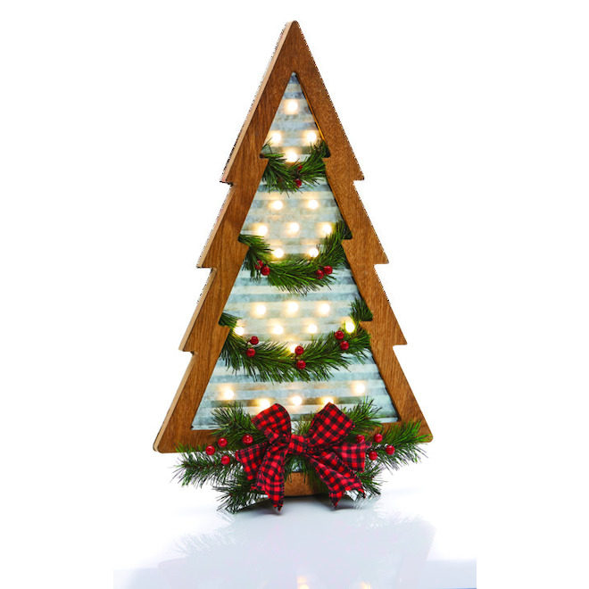 Haute Decor Lighted Wall Tree LED 12in x 24in Steel/PVC/Wood