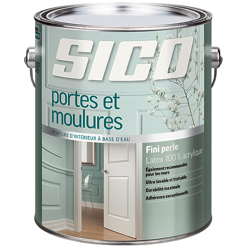 Peinture d'intérieur SICO portes et moulures latex blanc pur fini perle
