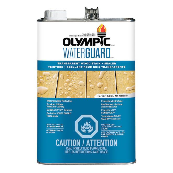 Olympic WaterGuard PreTinted Brown Transparent Exterior Stain and