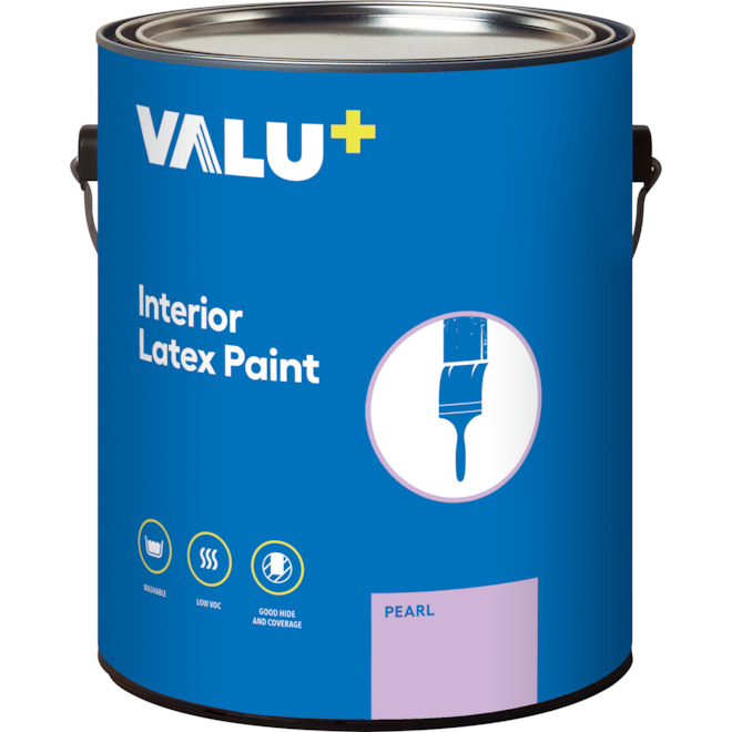 VALU+ Project Source Basic Interior Latex Paint/Primer White Pearl Finish 3.78L RONA