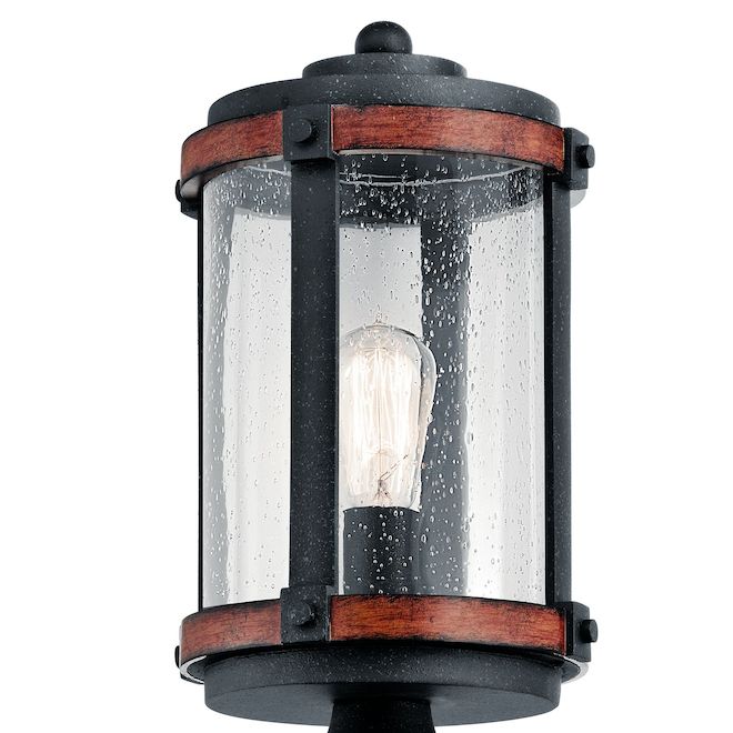 Kichler Barrington 1light Outdoor Lamp Post 60W Black and Wood