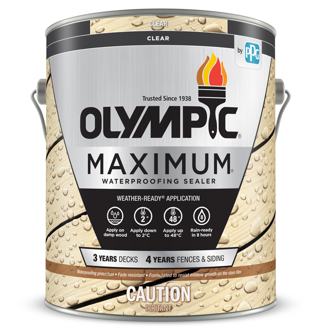 OLYMPIC Maximum Waterproofing Wood Sealant Clear 3.78 L 56400C/01