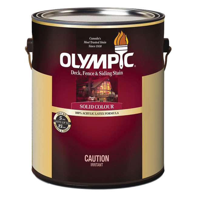 Olympic Exterior Stain and Sealant 2 in 1 Solid White 3.78 L