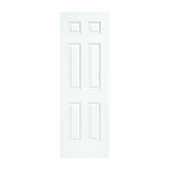 Masonite 6Panel Steel Entry Door Primed White Finish 30in W x 80in H 6 Panels
