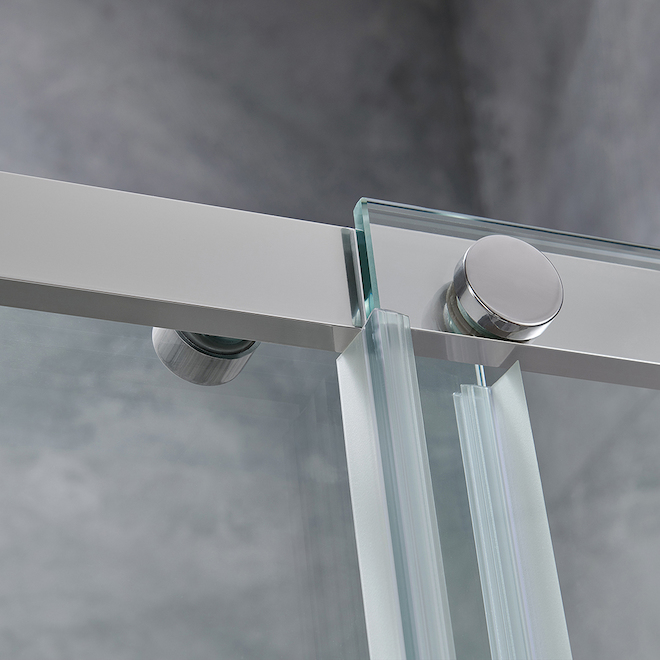 OVE DECORS allen + roth Venice 60in Alcove Chrome Shower Door VENICE60ACHSD RONA