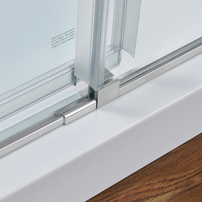 OVE DECORS allen + roth Venice 60in Alcove Chrome Shower Door VENICE