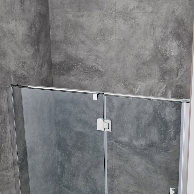 OVE Decors Niko 60in Reversible Clear Glass Swinging Shower Door with