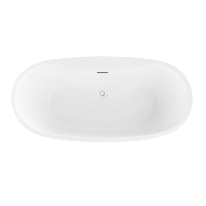 OVE Decors Canberra 60in Glossy White Acrylic Freestanding Bathtub
