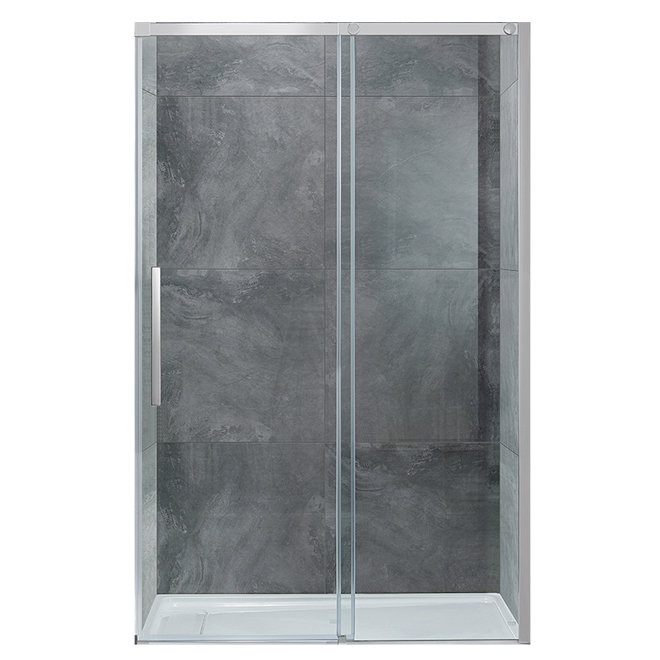allen + roth Venice 48in Clear Glass SemiFrameles Sliding Shower Door