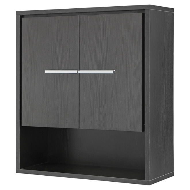 FOREMOST Armoire murale, Carlington, 2 portes/2 tablettes, espresso