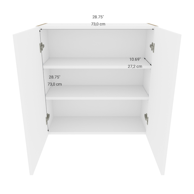 LANDON&CO Armoire de cuisine murale ELITE 2 portes 30 1/4 po x 30 1/4 po, shaker, blanc RDHG30