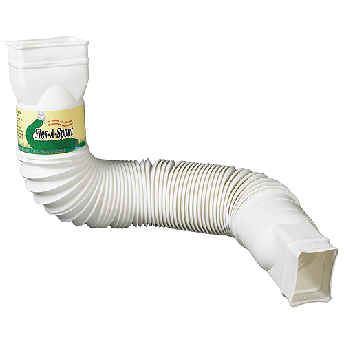Euramax FlexASpout White Vinyl Downspout Extension 24in L x 419/