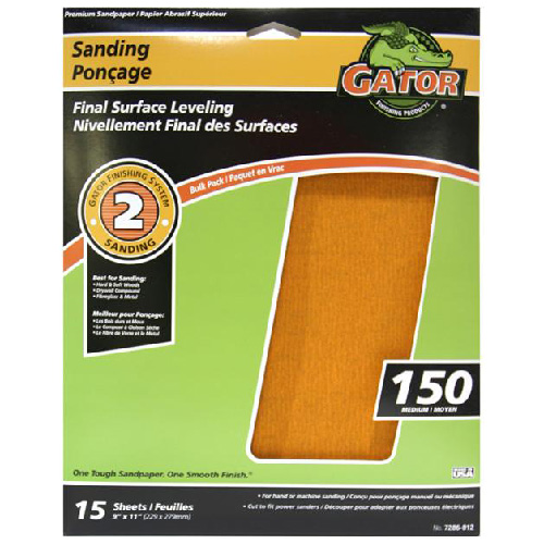 GATOR Premium Sandpaper 150 Grit 9 x 11in Orange 15Pack 7286012 RONA
