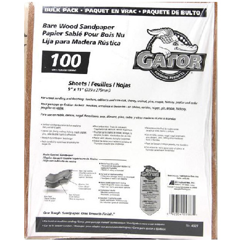 GATOR Bare Wood Medium Sandpaper 100 Grit 120/Pack 4327 RONA