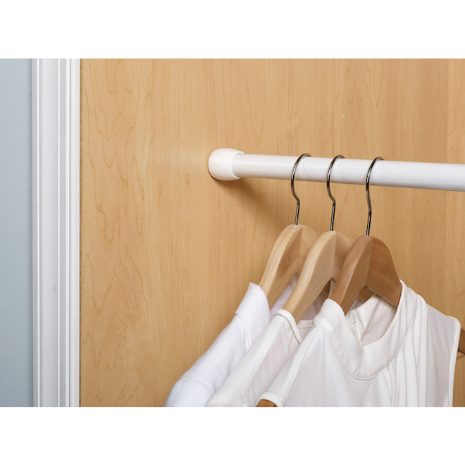 Zenna Home 76in White Adjustable Shower Curtain Rod 76B1ALWW RONA