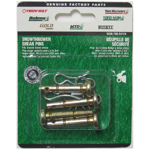 MTD Snowblower Shear Pin - 2'' x 7/16'' - 4/Pack OEM-738-04124 | RONA