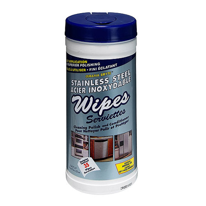 Cerama Bryte Stainless Steel Cleaning Wipes Contains Mineral Oil
