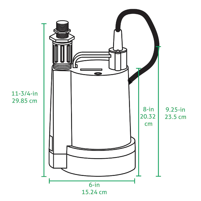 Zoeller 1/3HP Thermoplastic Electric Utility Pump 10430006Q RONA
