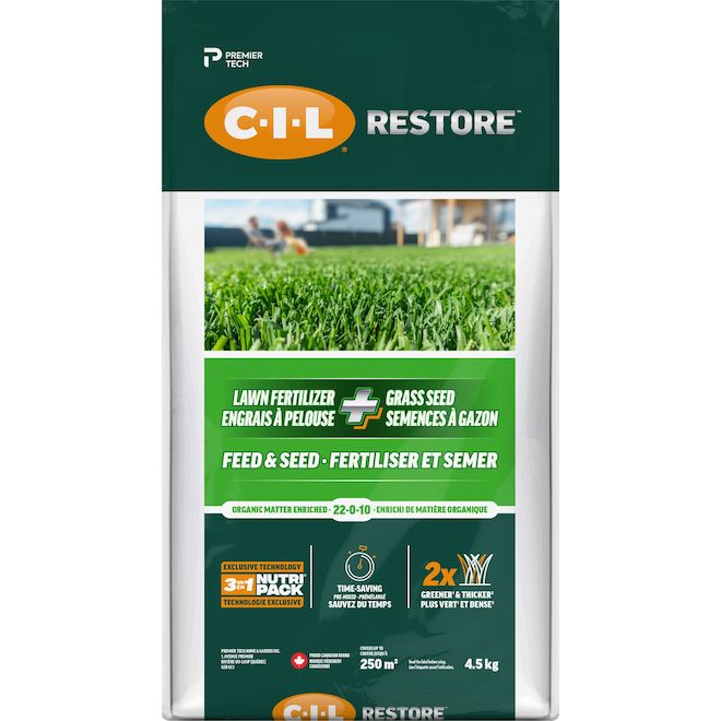 CIL Restore 4.5kg Lawn Fertilizer & Grass Seed 2326601 RONA