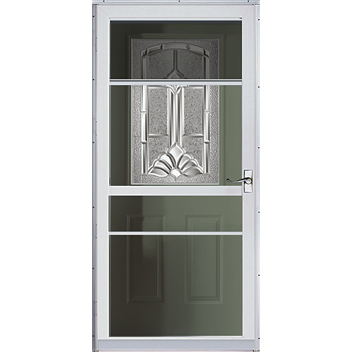 Aluminart Regal Deluxe Storm Door Full View White Aluminium